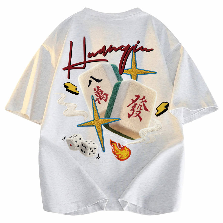 HUANQIU T Shirts Unisex Crew Neck Moderate Heavyweight