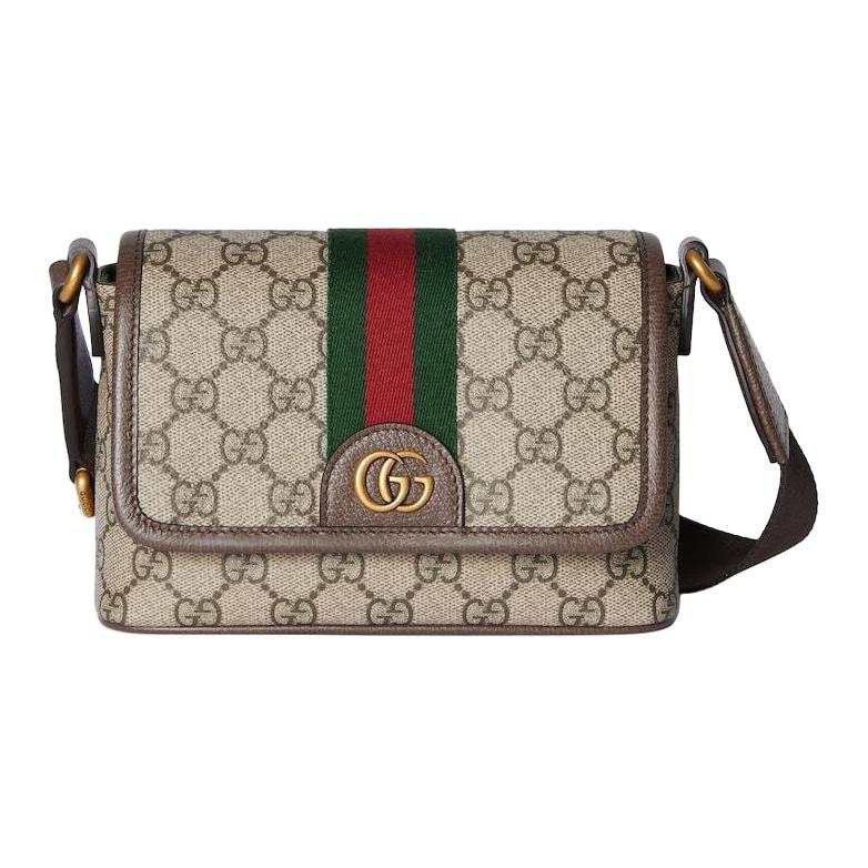 GUCCI Ophidia Snake Skin Crossbody Bags Mini Men's Beige Brown