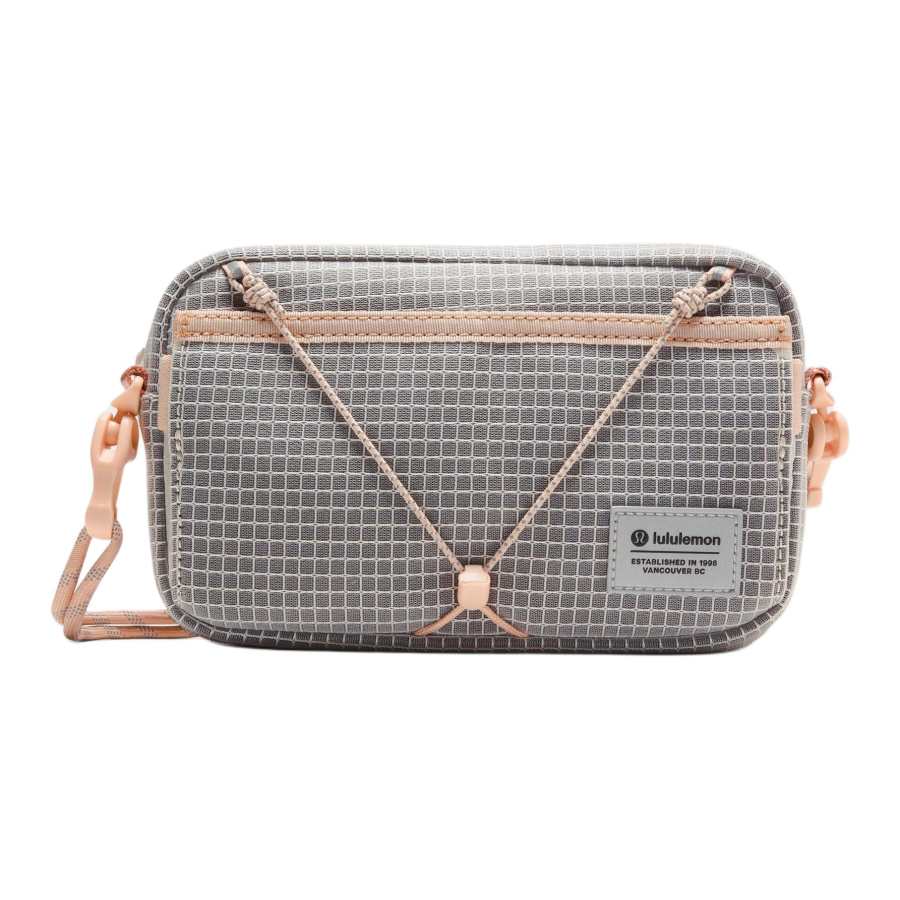 Lululemon Color Block Storage Bag, Shoulder Bag, Crossbody Bag Small Women's Light Ivory White & Shell Mist Pink