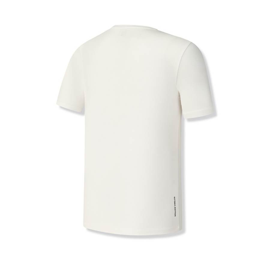 FILA Fitness T Shirts Men's Brown White Crew Neck Moderate