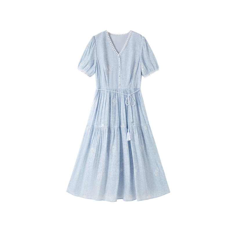 XIANGYING Short Sleeved Dress Women's