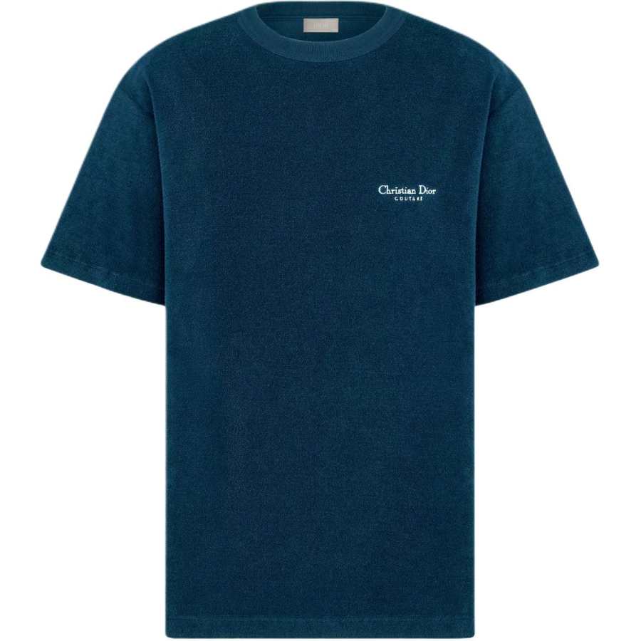 DIOR DIOR T Shirts Men's Blue Crew Neck Moderate