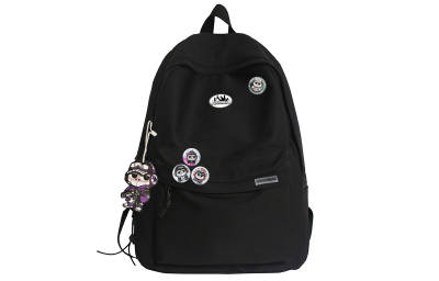 ADOONGA Nylon Backpack Unisex Black/White