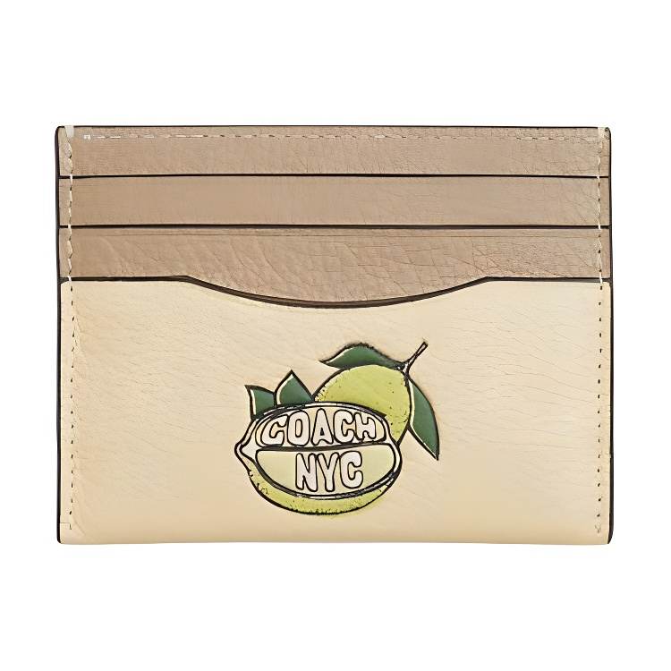 COACH COACH Card Case Delicate Pebble Leather Card Holder Regular Unisex Moonlight