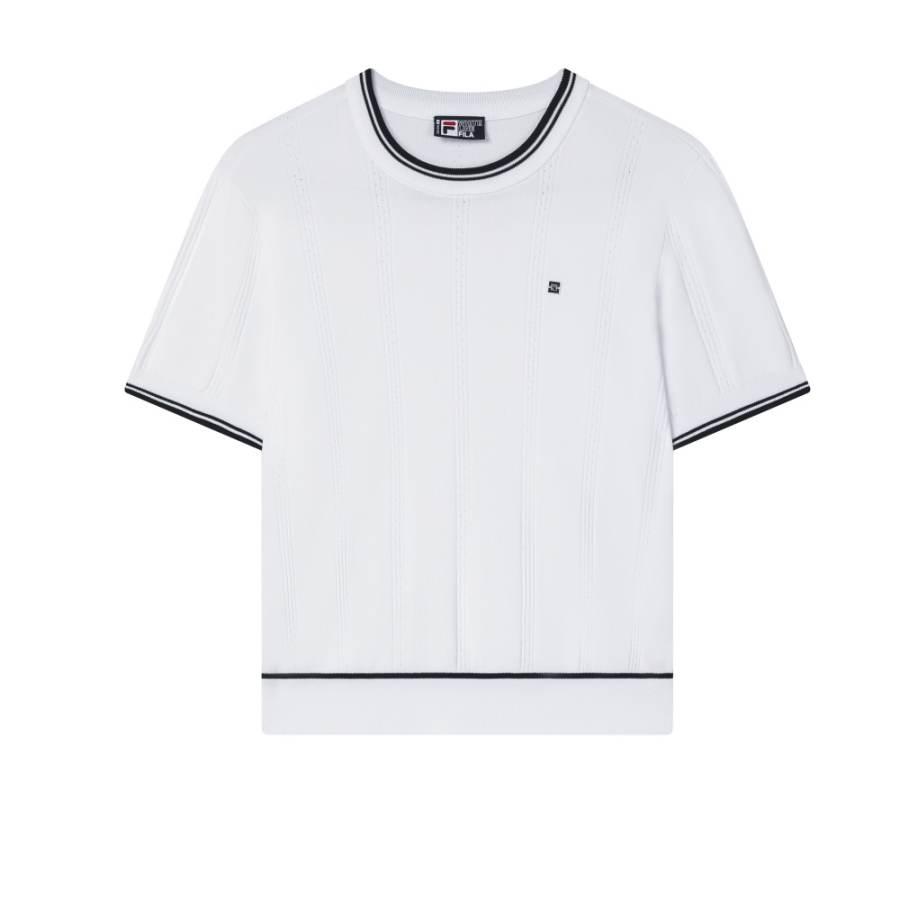 FILA WHITE Knitwear Women's Cloud White Crew Neck Moderate