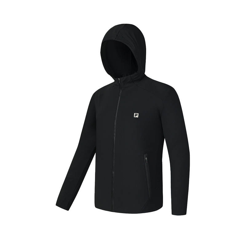 FILA Fitness Jackets Men's Pitch Black BK Hooded Thin Other
