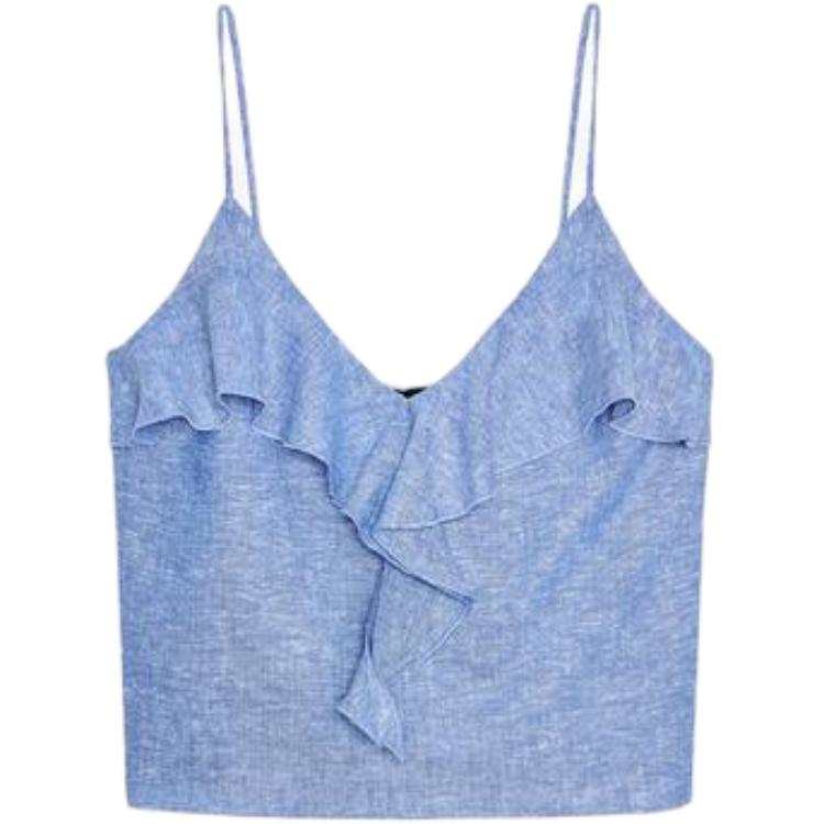 ZARA Camisoles Women's Light Blue V Neck Moderate Other