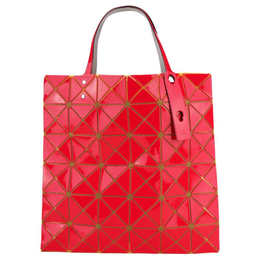 ISSEY MIYAKE PVC Handbag, Shoulder Bag Women's Red & Coral Pink