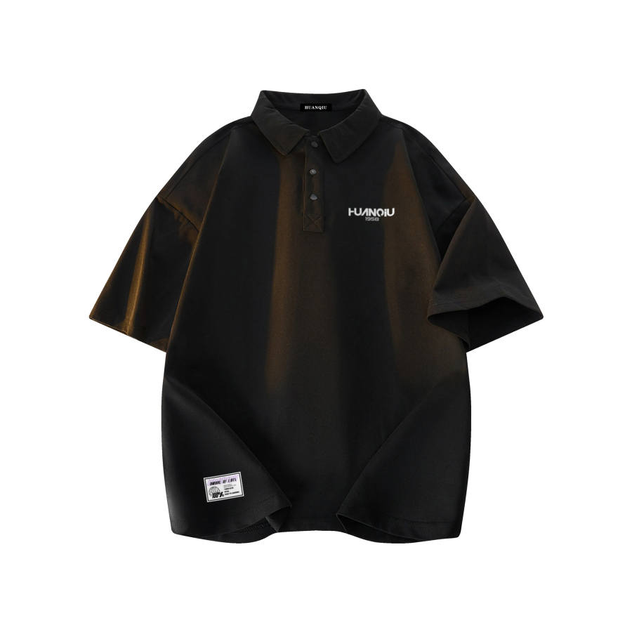 HUANQIU Polo Shirts Unisex Polo Collar Moderate Straight Fit