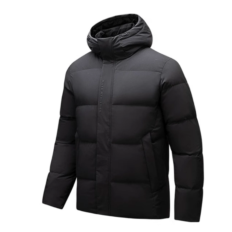 ANTA ANTA Down Jackets Men's Black Hooded Moderate Down Jacket