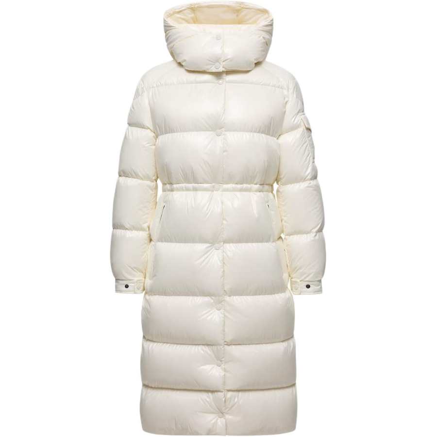 Moncler Cavettaz Hooded Long Down Jacket Down Jacket Women's Ecru