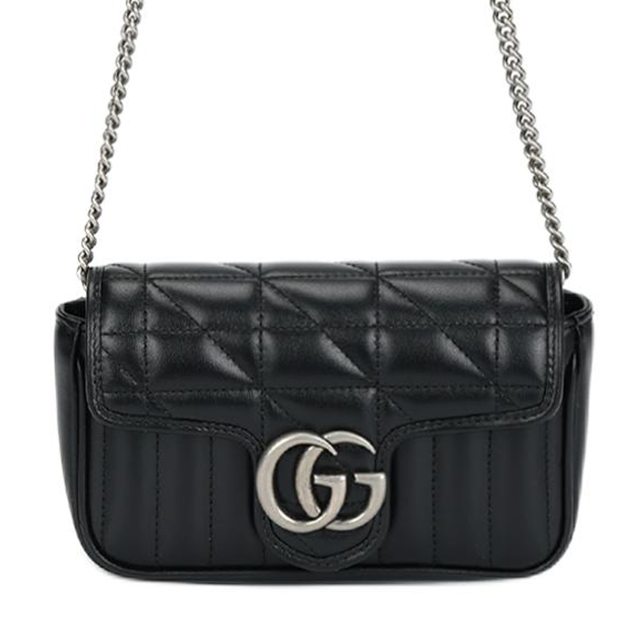 GUCCI GG Marmont Quilted Leather Shoulder Bag, Crossbody Bag Extra Mini Women's Black