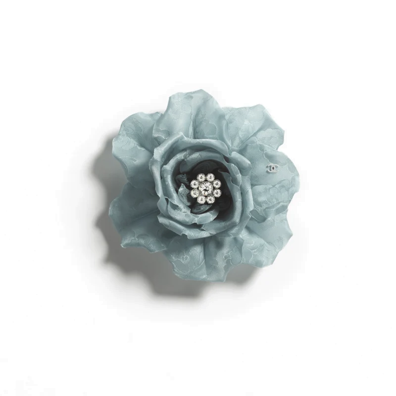 CHANEL Silk Brooches Women's Blue