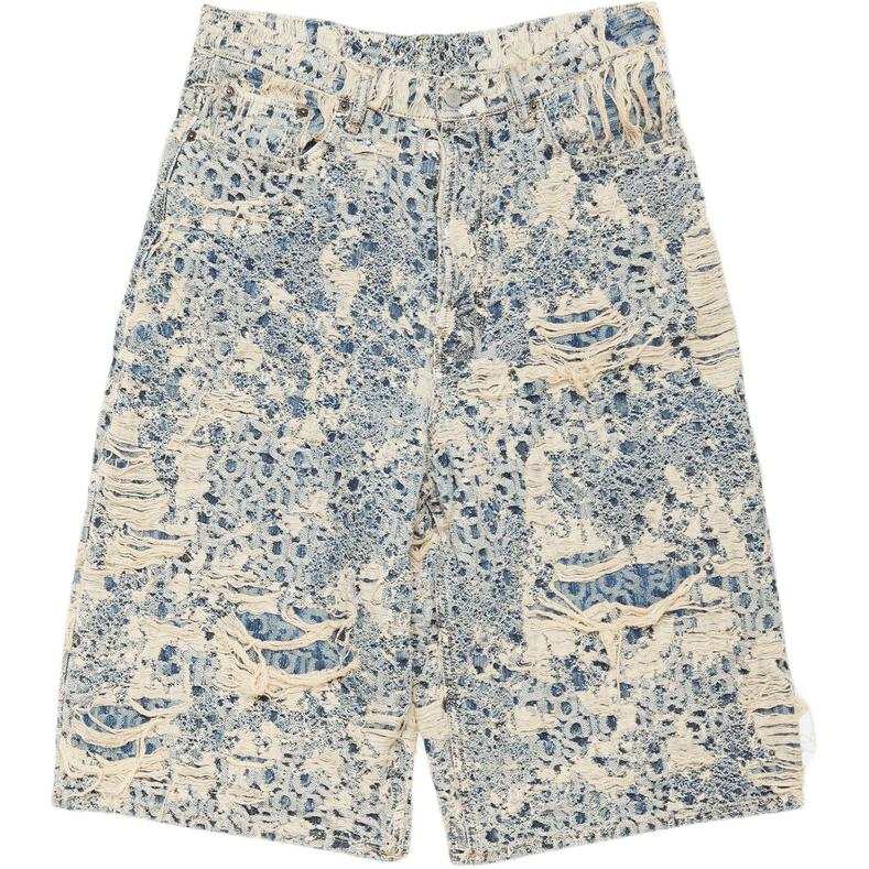 Acne Studios Acne Studios Denim Distressed Monogram Shorts