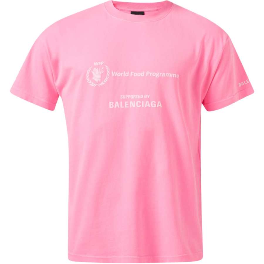 Balenciaga SS23 T Shirt Regular Fit Unisex Pink