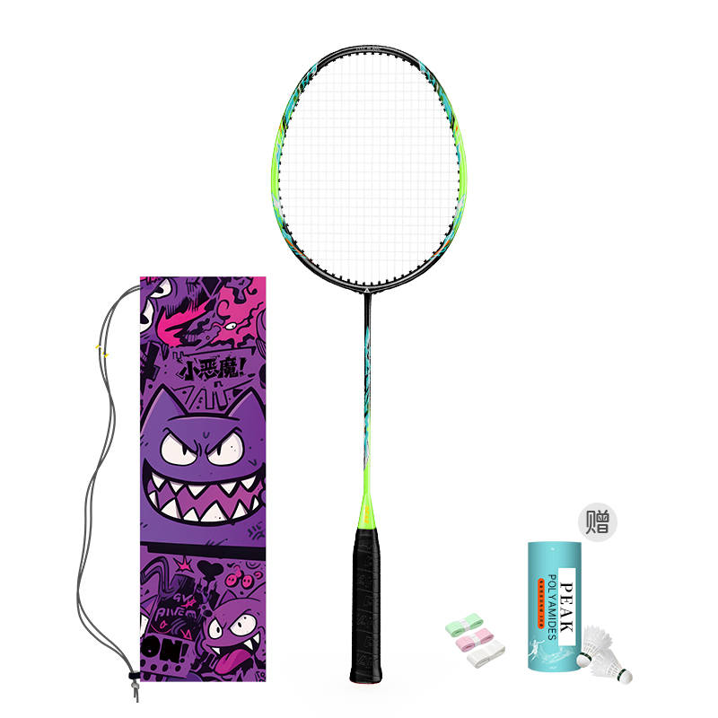 PEAK Demon Collection Badminton Rackets Offensive Type Heavy Head, Stiff Shaft Advanced Level 675mm 4U/G5