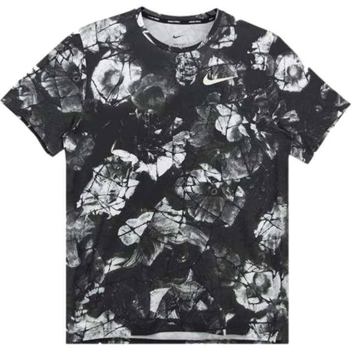 Nike Nike T Shirts Men's Black Crew Neck Moderate Straight Fit