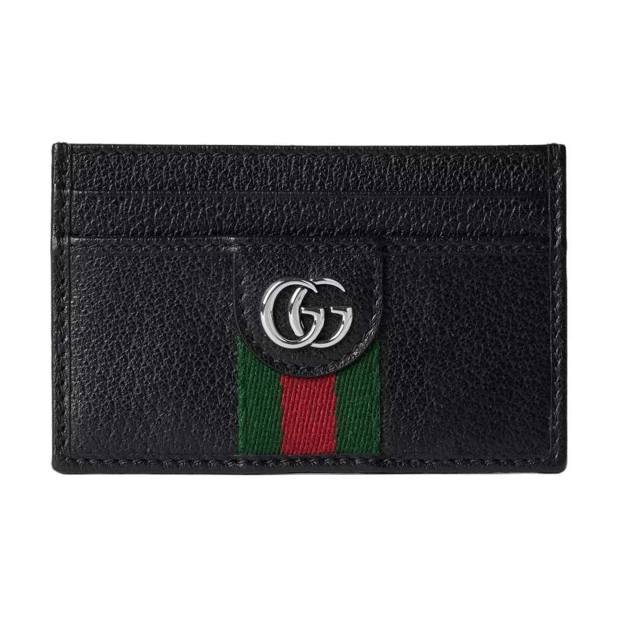 GUCCI GG Embossed Soft Leather Card Holder Regular Men's Black
