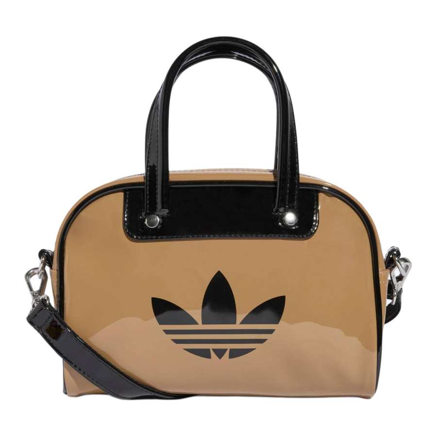 Adidas Originals ADICOLOR Polyurethane Bowling Bag, Shoulder Bag, Handbag Mini Women's Brown