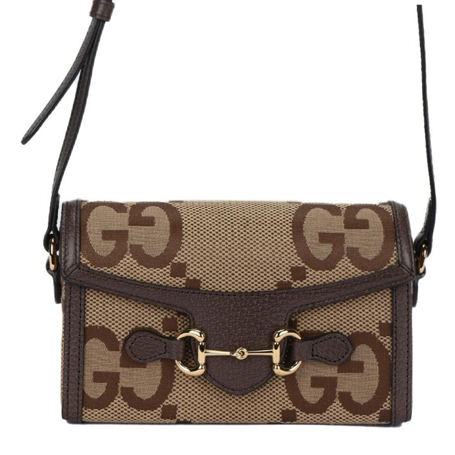 GUCCI Horsebit 1955 Canvas With Leather Binding Box Bag Shoulder Bag, Crossbody Bag Mini Unisex