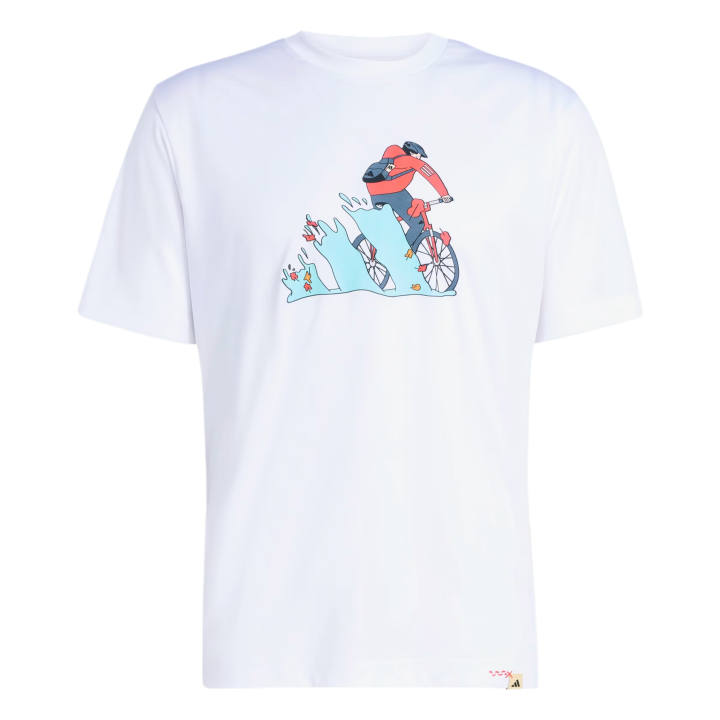 Adidas Adidas T Shirts Men's White Crew Neck Moderate Straight Fit