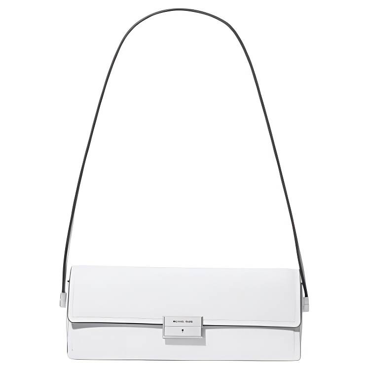 MICHAEL KORS Ludlow Cow Leather Baguette Bag Shoulder Bag Small Women's White