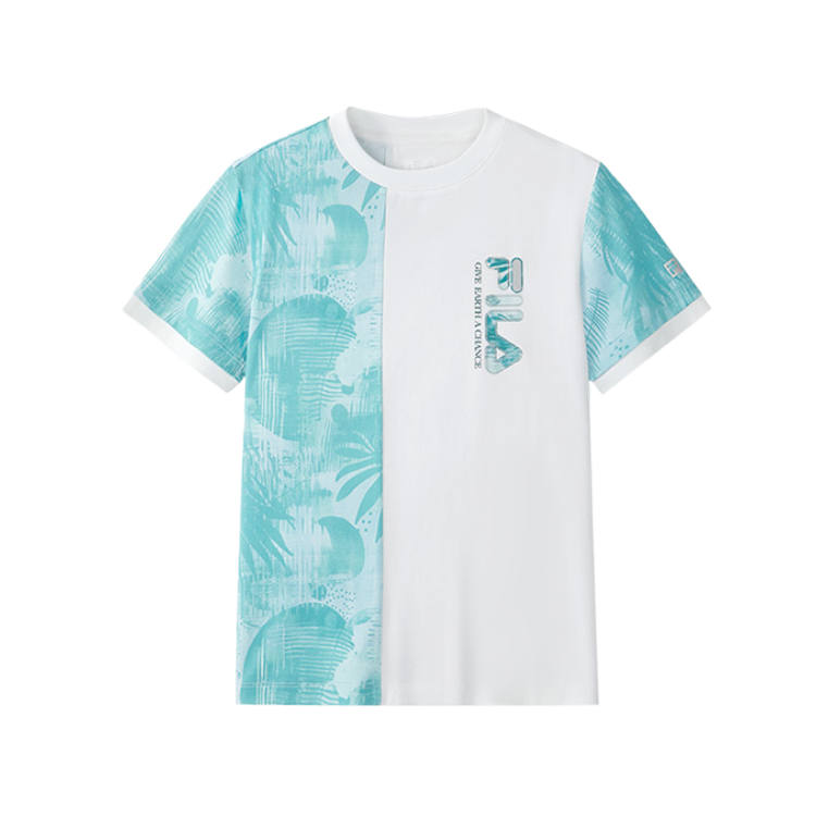 FILA KIDS T Shirt Blue Green Teenagers