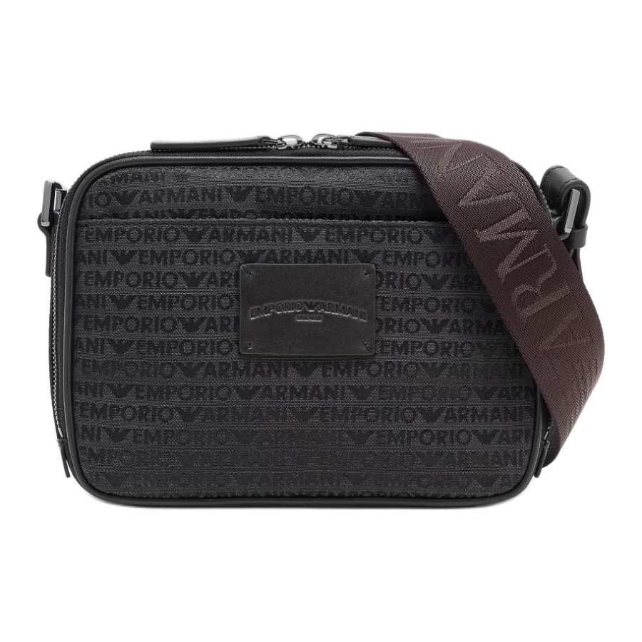 EMPORIO ARMANI Cotton Camera Bag, Shoulder Bag, Crossbody Bag Unisex Gray