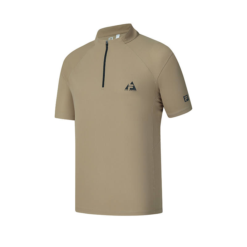FILA Explorer T Shirts Men's Fragrant Coffee Brown Half Turtleneck Moderate