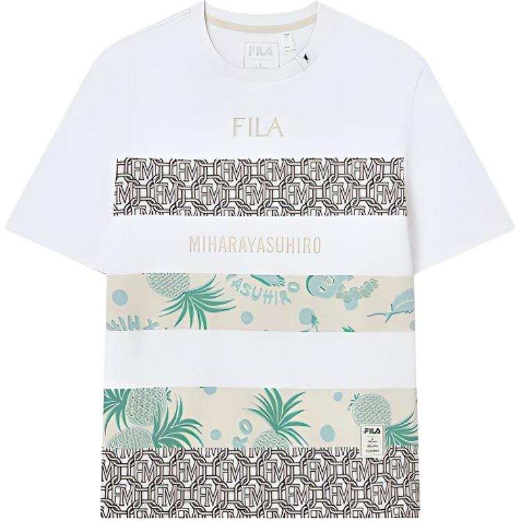 FILA X MIHARA YASUHIRO FILA X MIHARA YASUHIRO T Shirts Men's Light Mist Gray Crew Neck Moderate Straight Fit