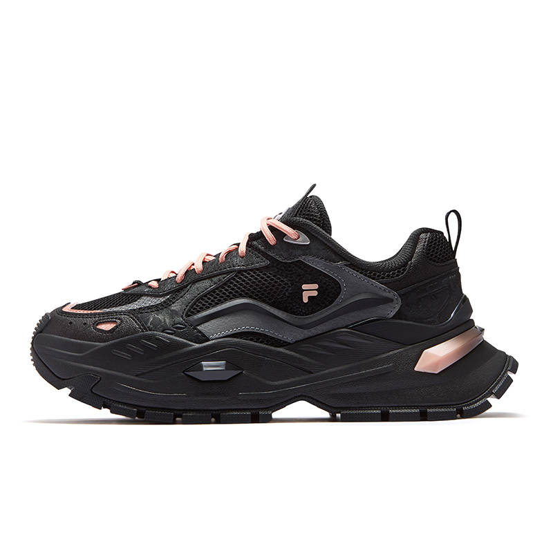 FILA FUSION BIANCO IV Candy Shoes 4 Textile, Synthetic Leather Low top Casual Running Shoes Women's Black Silver