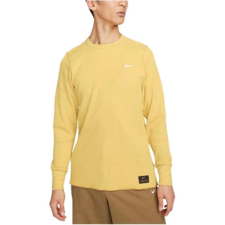 Nike Nike T Shirts Men's Ginger Yellow Crew Neck Moderate Straight Fit