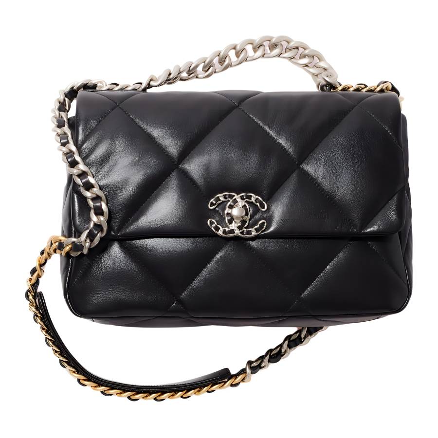 CHANEL 19Bag 19% Sheepskin Material Handbag, Shoulder Bag, Crossbody Bag Medium Women's Black