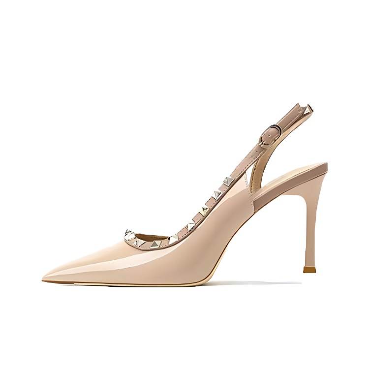 UMEK Slim Heel High Heels Women's Nude