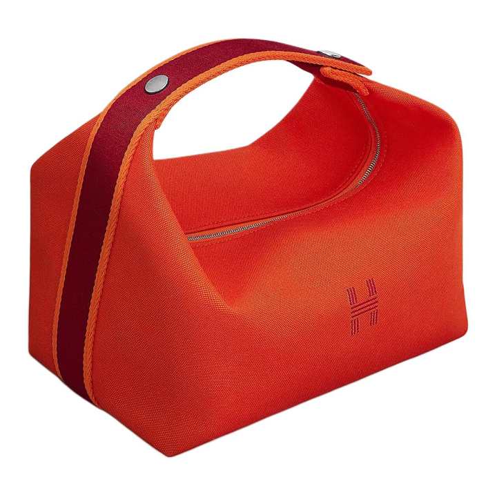 HERMES HERMES Bride a Brac Canvas Travel Bag, Storage & Toiletry Bags, Handbag Large Unisex Flame Orange