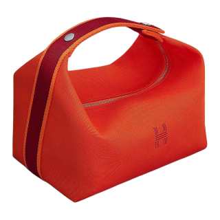 HERMES Bride a Brac Canvas Travel Bag, Storage & Toiletry Bags, Handbag Large Unisex Flame Orange
