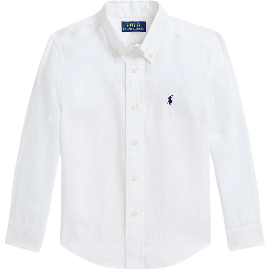 Polo Ralph Lauren Brand Logo Animal Pattern Shirt Autumn Spring Children Aged 3 7 Years Old White
