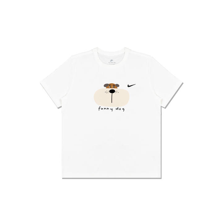 Nike Nike Swoosh T Shirts Men's White Crew Neck Moderate Straight Fit