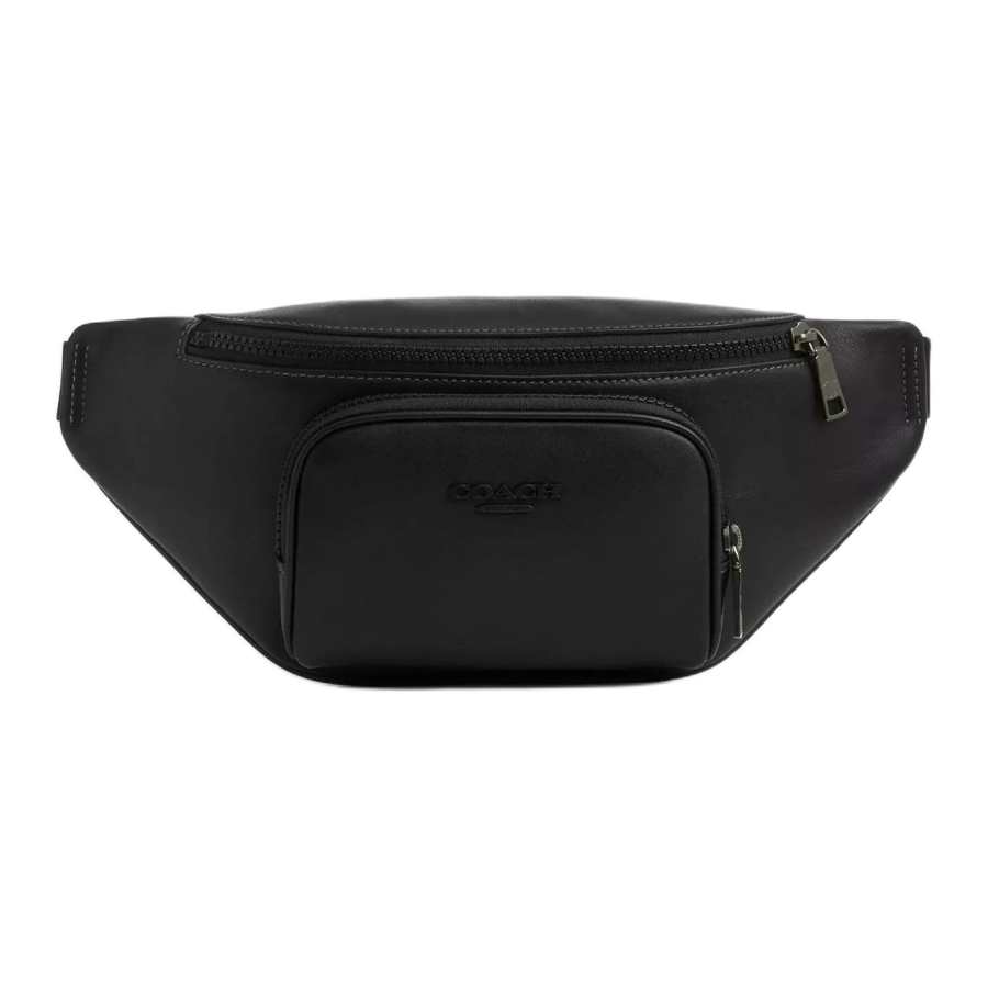 COACH RACER Calfskin Sling Bag, Fanny Pack Large Men's Black