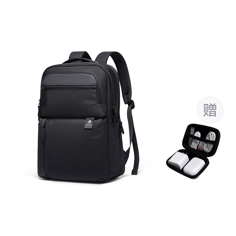 SEPTWOLVES SEPTWOLVES Fabric Backpack Laptop Bag QPL Unisex Black