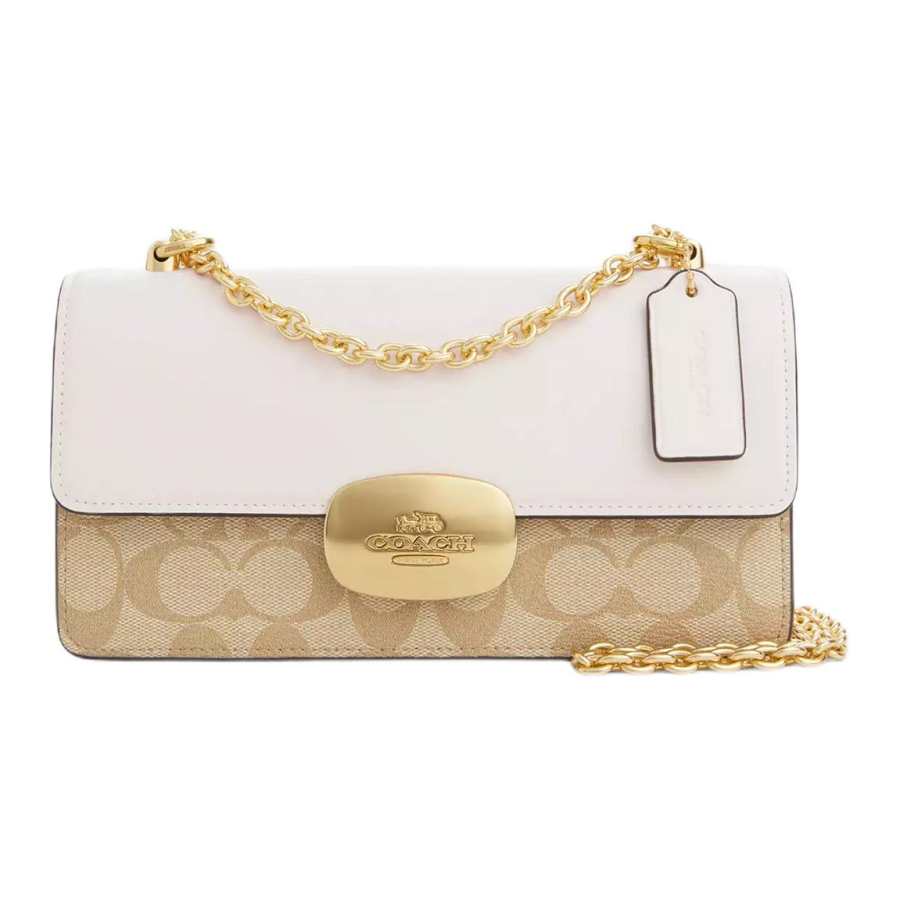 COACH COACH Eliza Artificial Leather With Cow Split Leather Chain Bag, Small Square Bag, Shoulder Bag, Crossbody Bag Medium