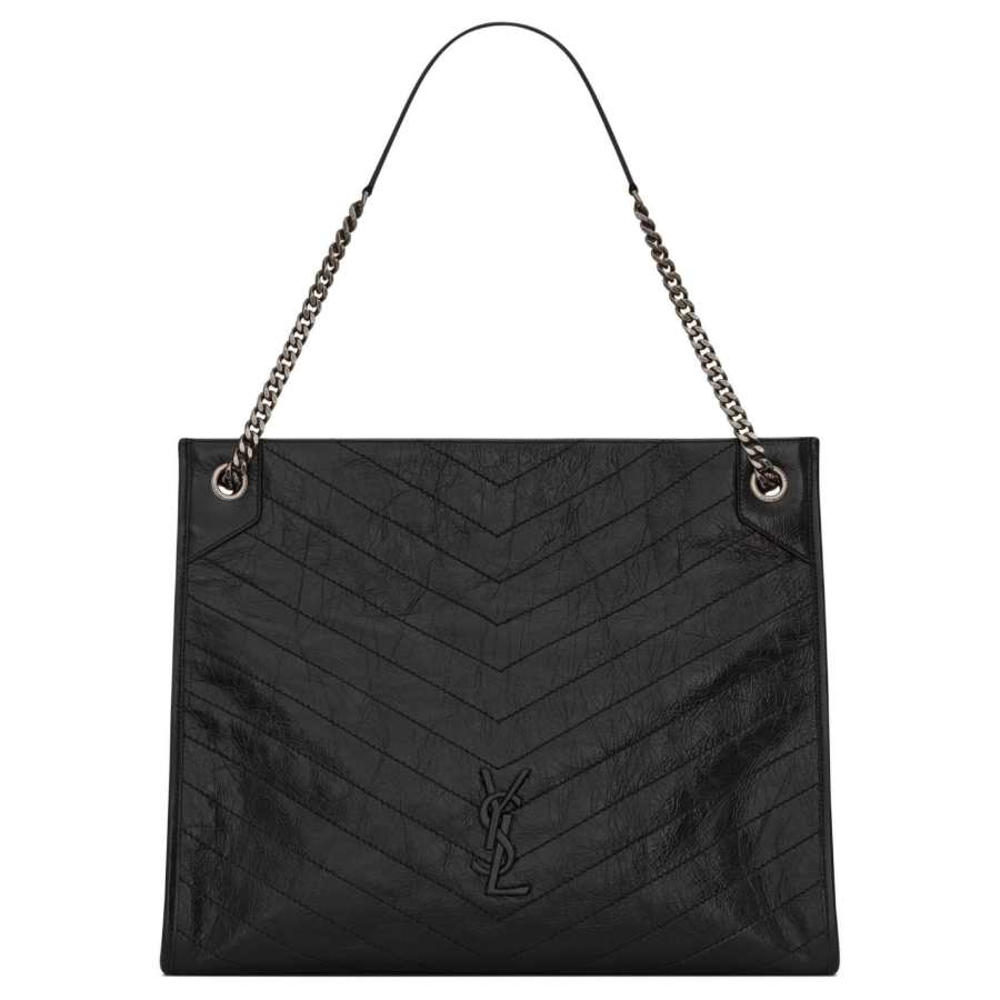 SAINT LAURENT Leather Shoulder Bag Large Women's Black