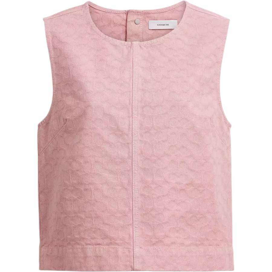 COACH Tank Tops Women's Rose Pink Crew Neck Moderate Other