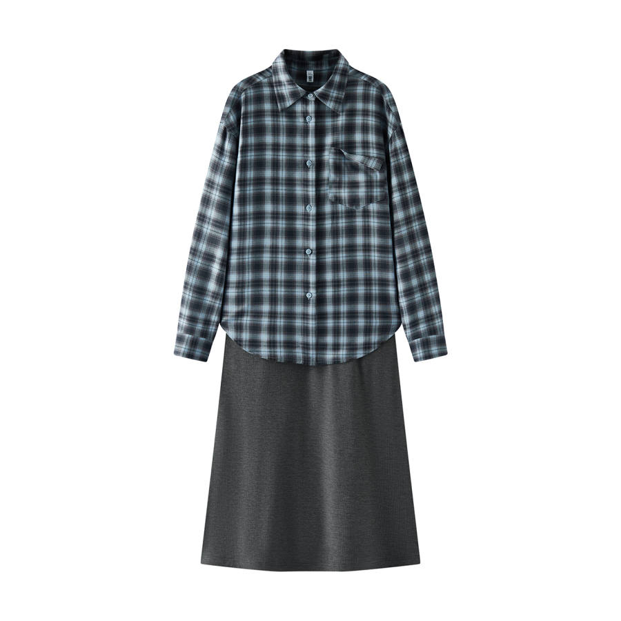 Semir Two Piece Skirt Sets Women's Shirt Collar Moderate Long