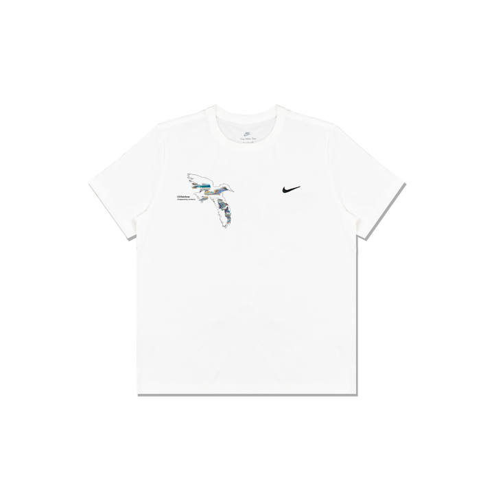 Nike Nike Swoosh T Shirts Men's White Crew Neck Moderate Straight Fit