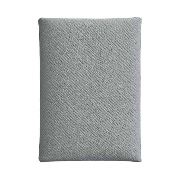 HERMES Calvi Duo Epsom Calfskin Card Holder Women's Gray