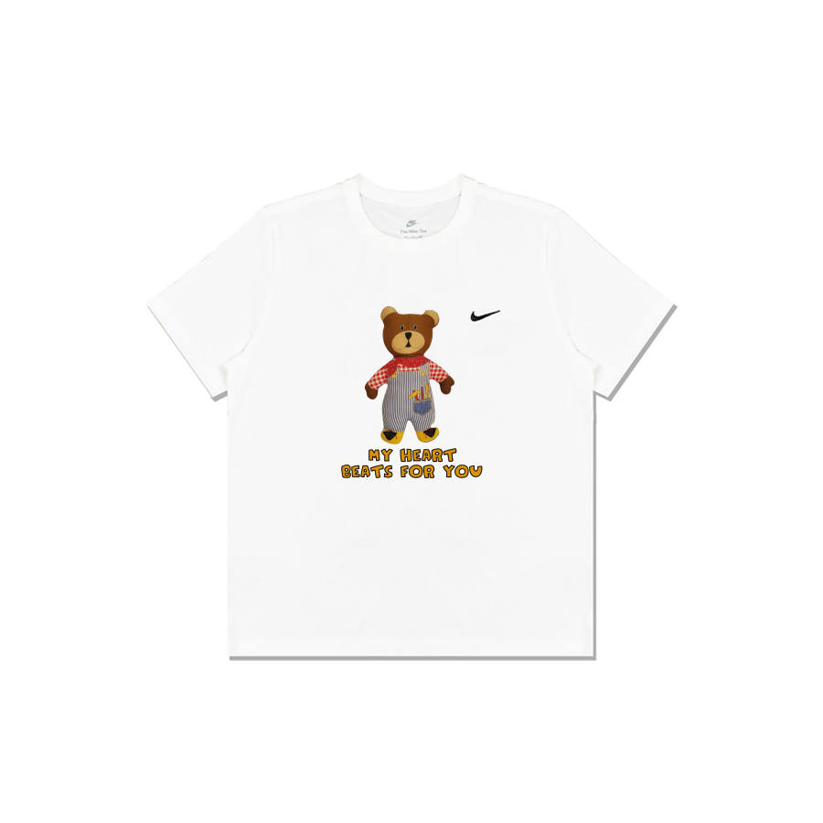 Nike Nike Swoosh T Shirts Men's White Crew Neck Moderate Straight Fit
