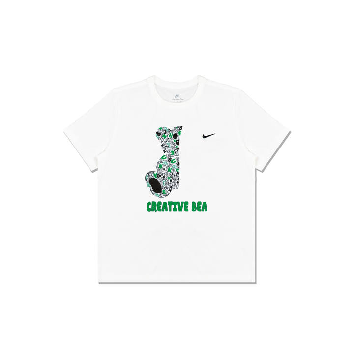 Nike Nike Sportswear T Shirts Men's White Crew Neck Moderate Straight Fit
