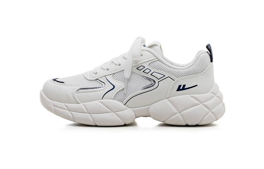 Warrior Abrasion Resistant Cushioning Abrasion Resistant Cushioning Mid top Chunky Sneakers Women's White Dark Blue