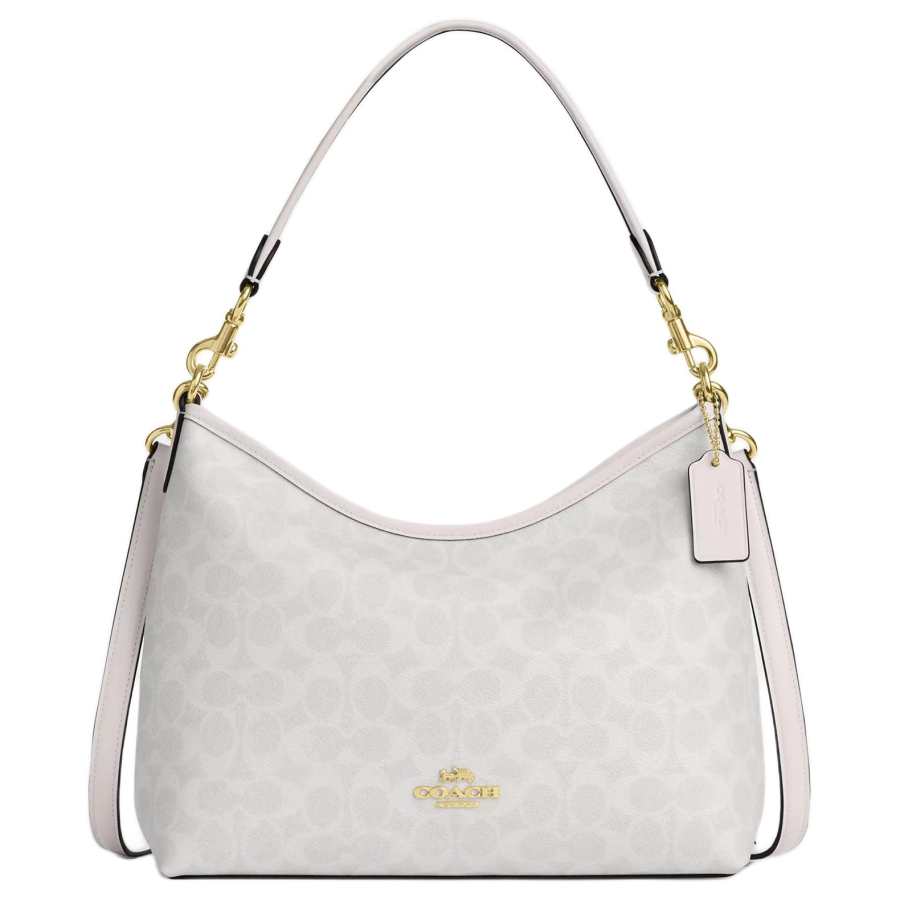 COACH COACH Laurel Artificial Leather Shoulder Bag Large Unisex Chalk